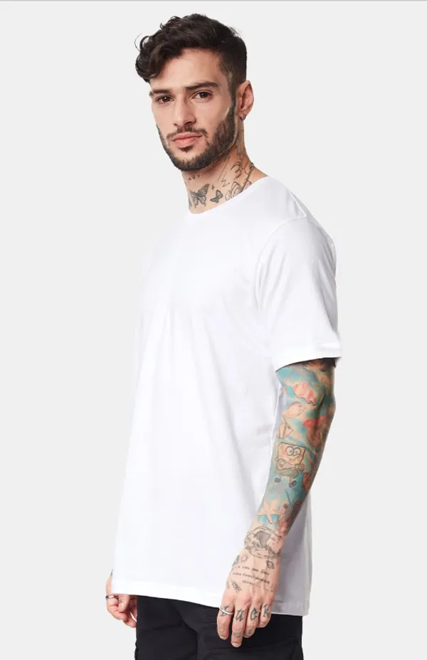 White_Round_Neck_Cotton_Blend_Stylish_Fashionable_Tshirt_For_Men